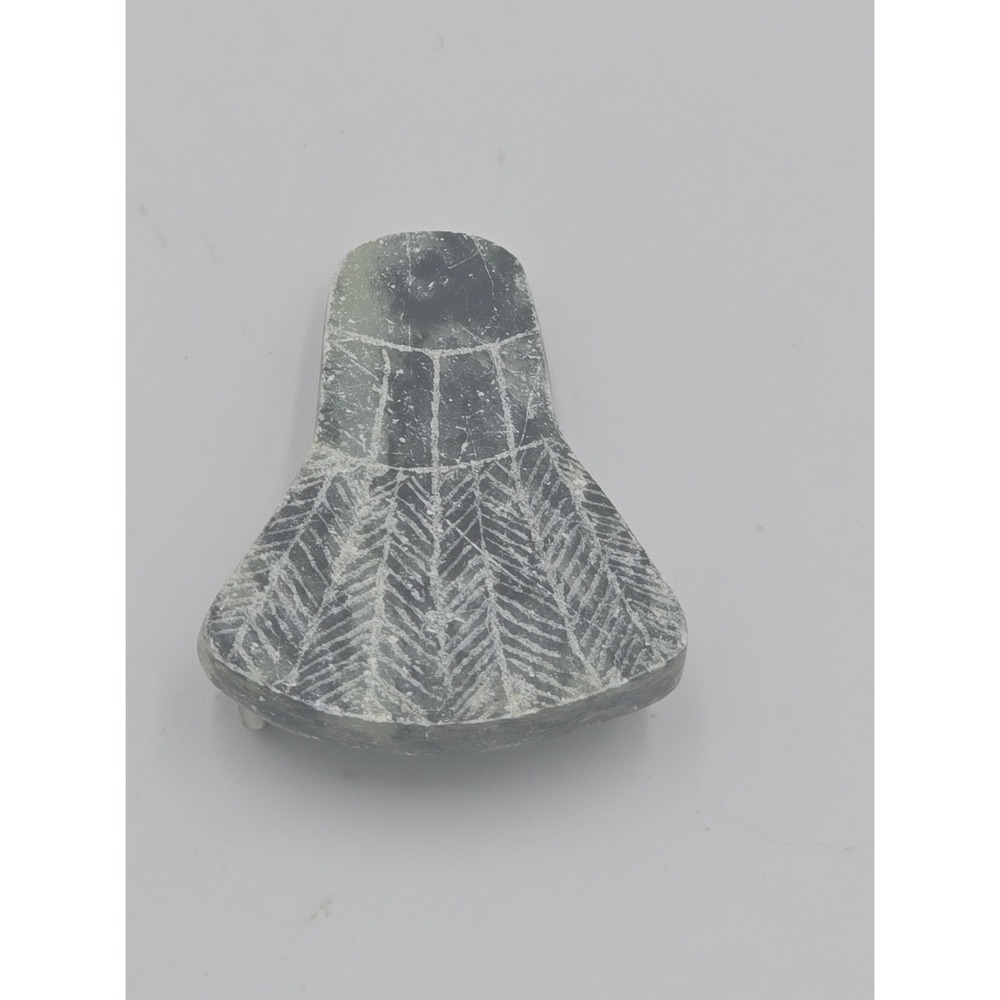 Vtg Carved Stone Shuttlecock Pendant Badminton Birdie Tribal Plaque Motif 2.5in